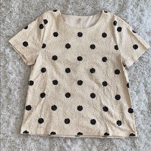 J Crew sequin polka dot top